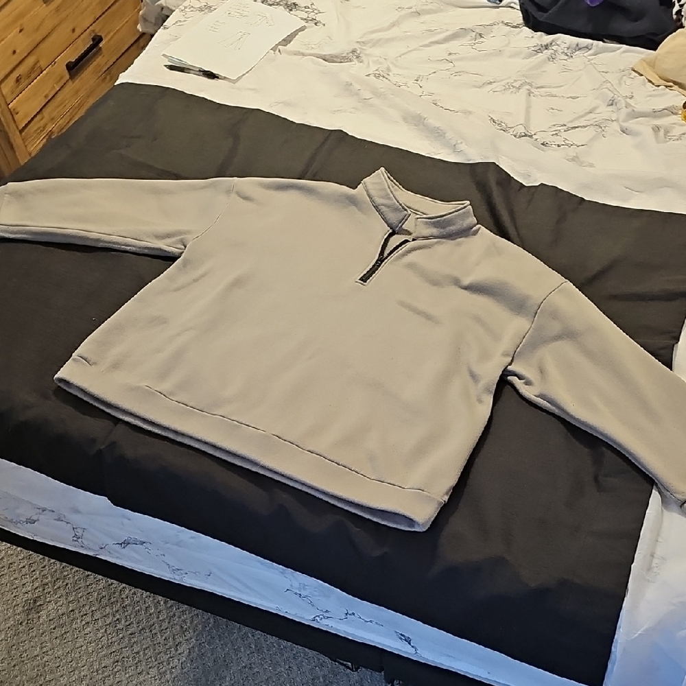 Unisex Gray Quarter-Zip Pullover